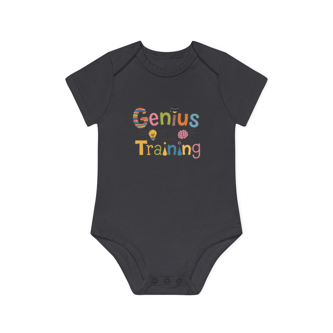 "Genius in training" Baby Organic Short Sleeve Bodysuit