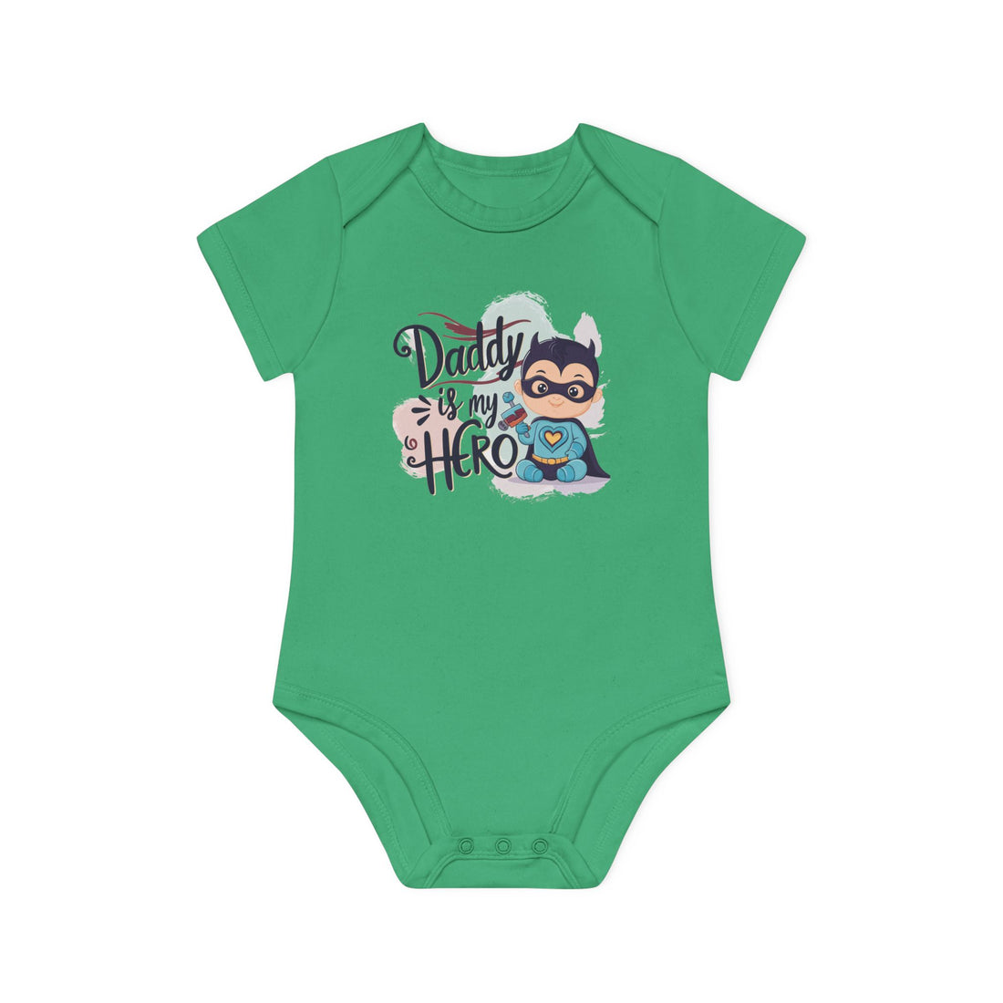 "Daddy is my hero" Baby Organic Short Sleeve Bodysuit