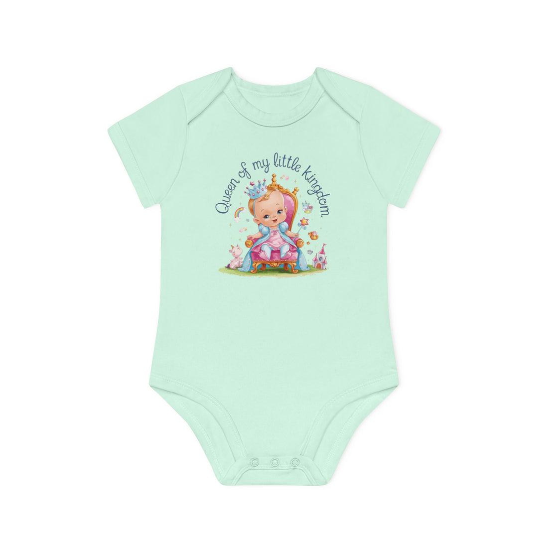 "Queen of my little kingdom" Baby Organic Short Sleeve Bodysuit