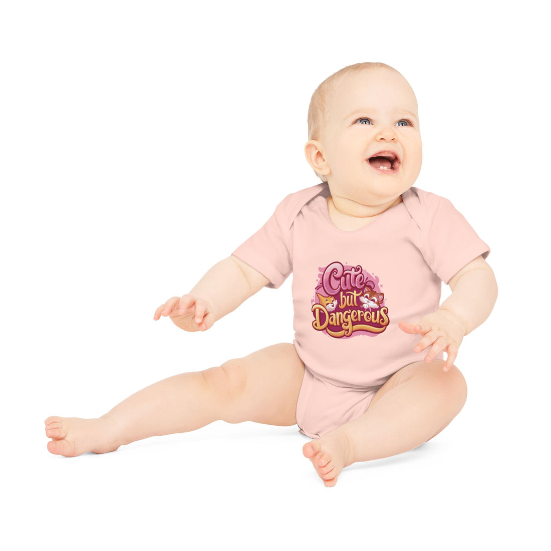 "Cute but dangerous" Baby Organic Short Sleeve Bodysuit