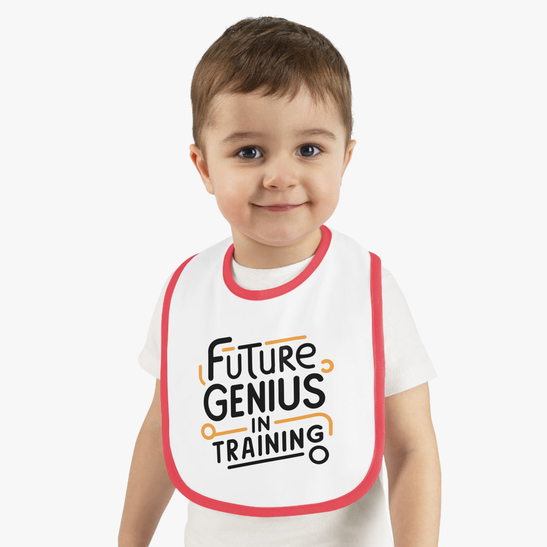 "Future genius in training" Baby Contrast Trim Jersey Bib