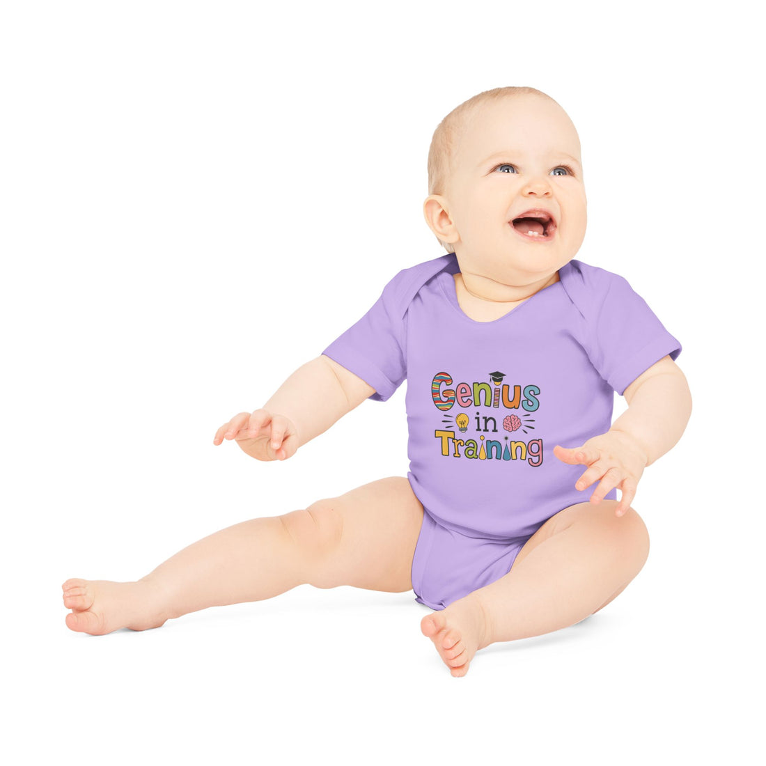 "Genius in training" Baby Organic Short Sleeve Bodysuit