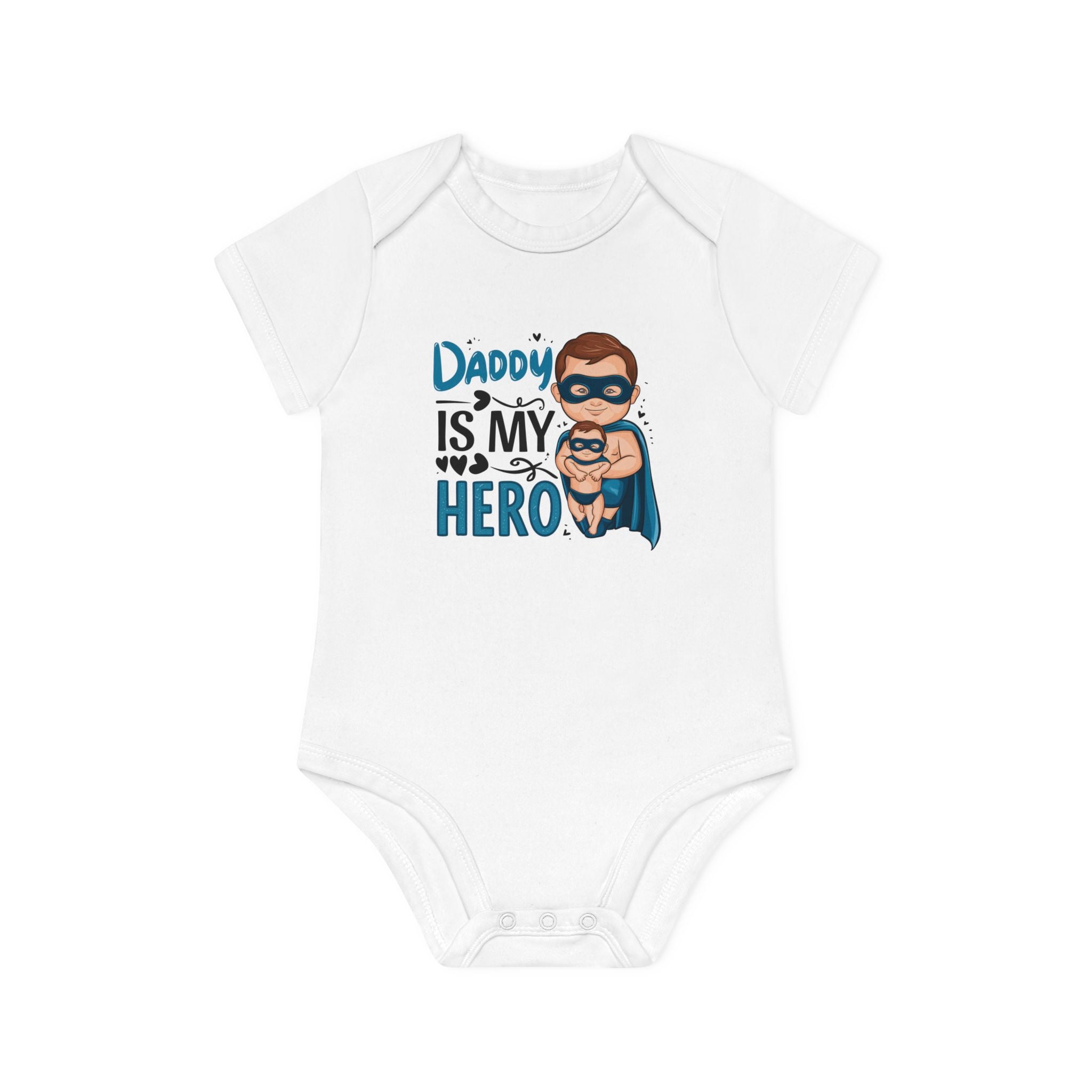 "Daddy is my hero" Baby Organic Short Sleeve Bodysuit