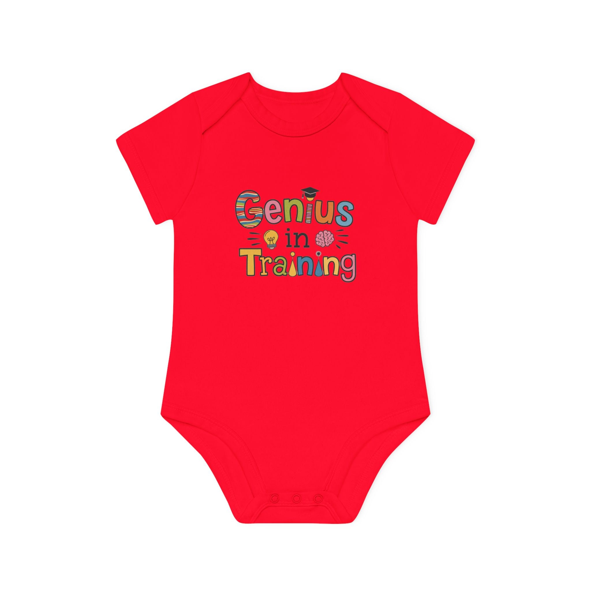 "Genius in training" Baby Organic Short Sleeve Bodysuit