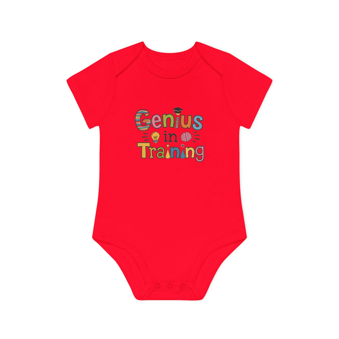 "Genius in training" Baby Organic Short Sleeve Bodysuit