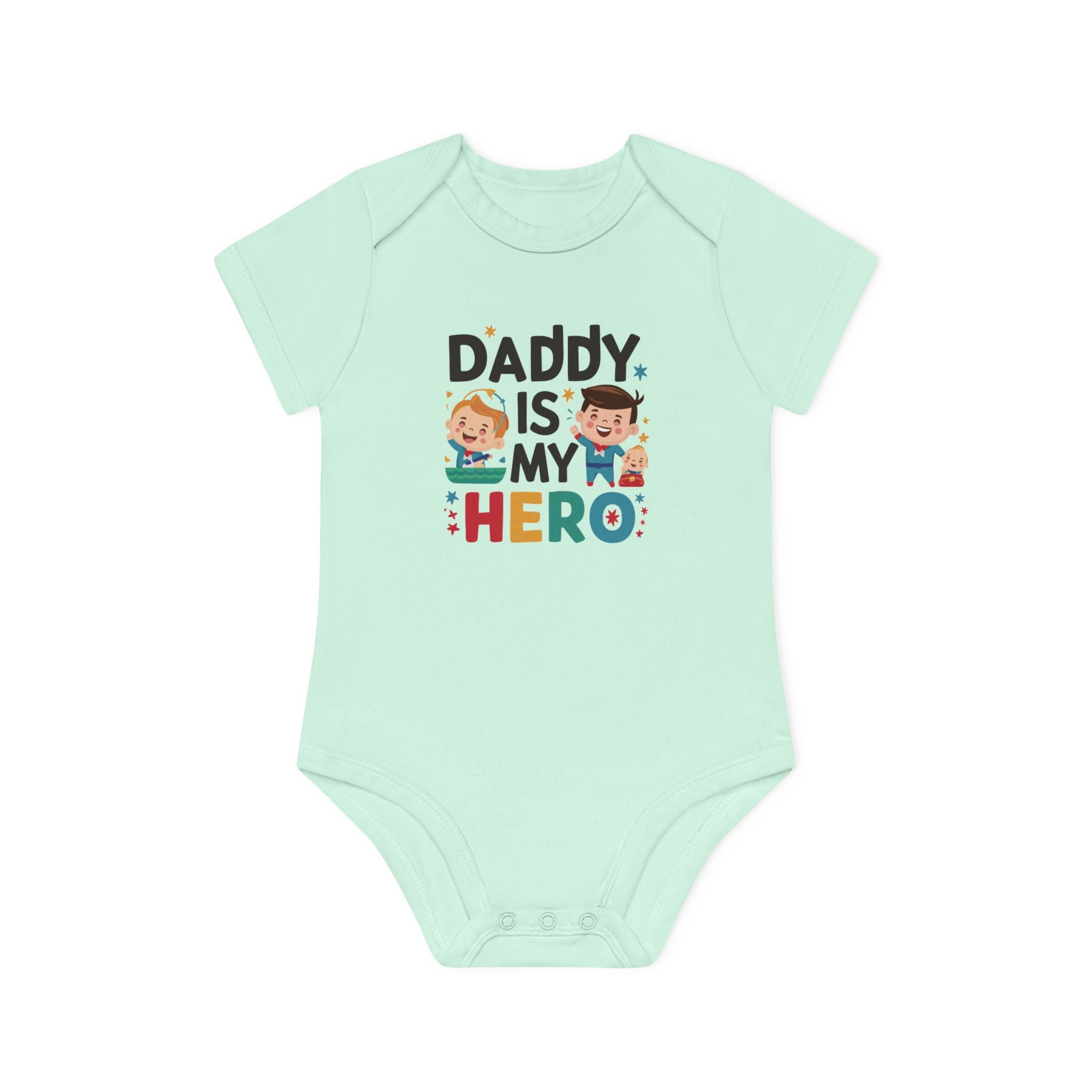"Daddy is my hero" Baby Organic Short Sleeve Bodysuit