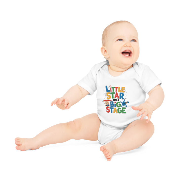 "Little star on a big stage" Baby Organic Short Sleeve Bodysuit