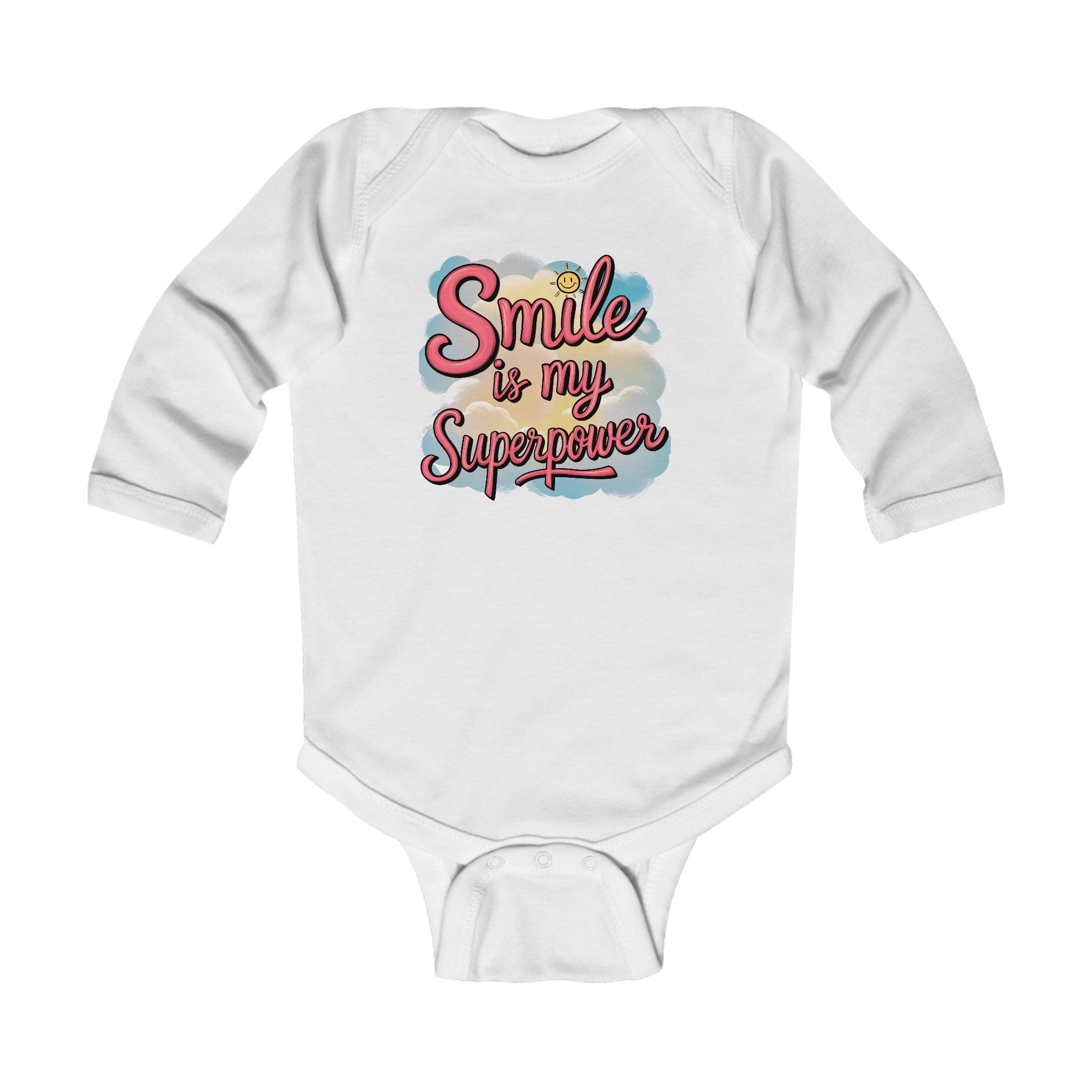 "Smile is my superpower" Infant Long Sleeve Bodysuit