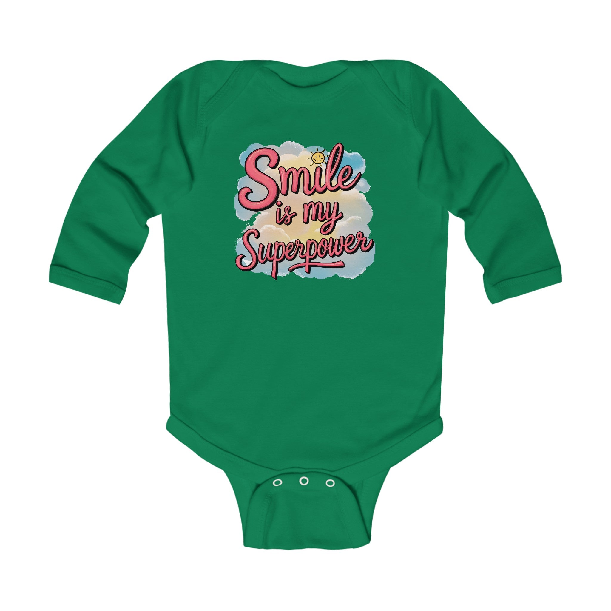 "Smile is my superpower" Infant Long Sleeve Bodysuit