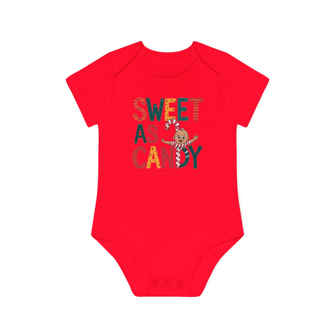 "Sweet as candy" Baby Organic Short Sleeve Bodysuit