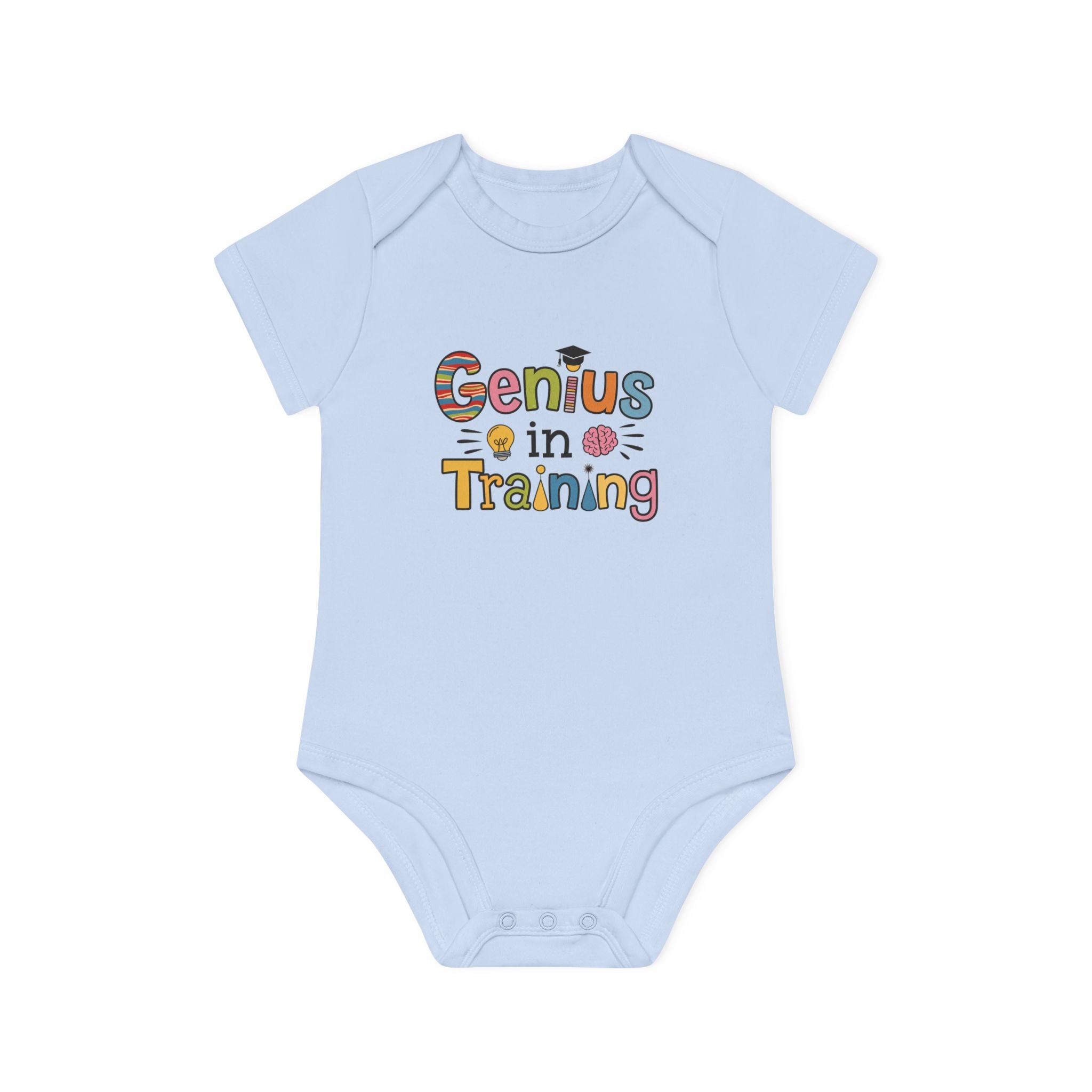 "Genius in training" Baby Organic Short Sleeve Bodysuit