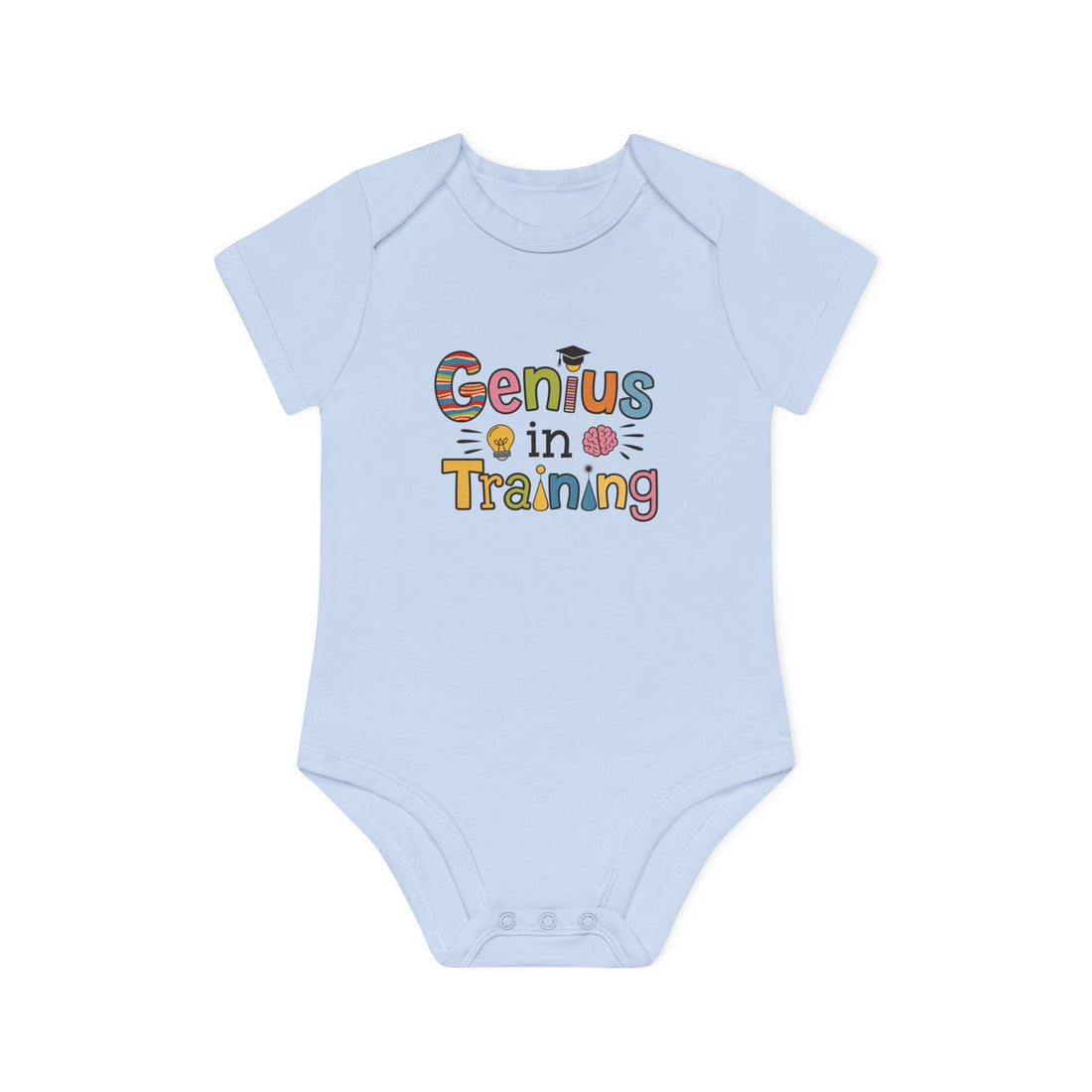 "Genius in training" Baby Organic Short Sleeve Bodysuit