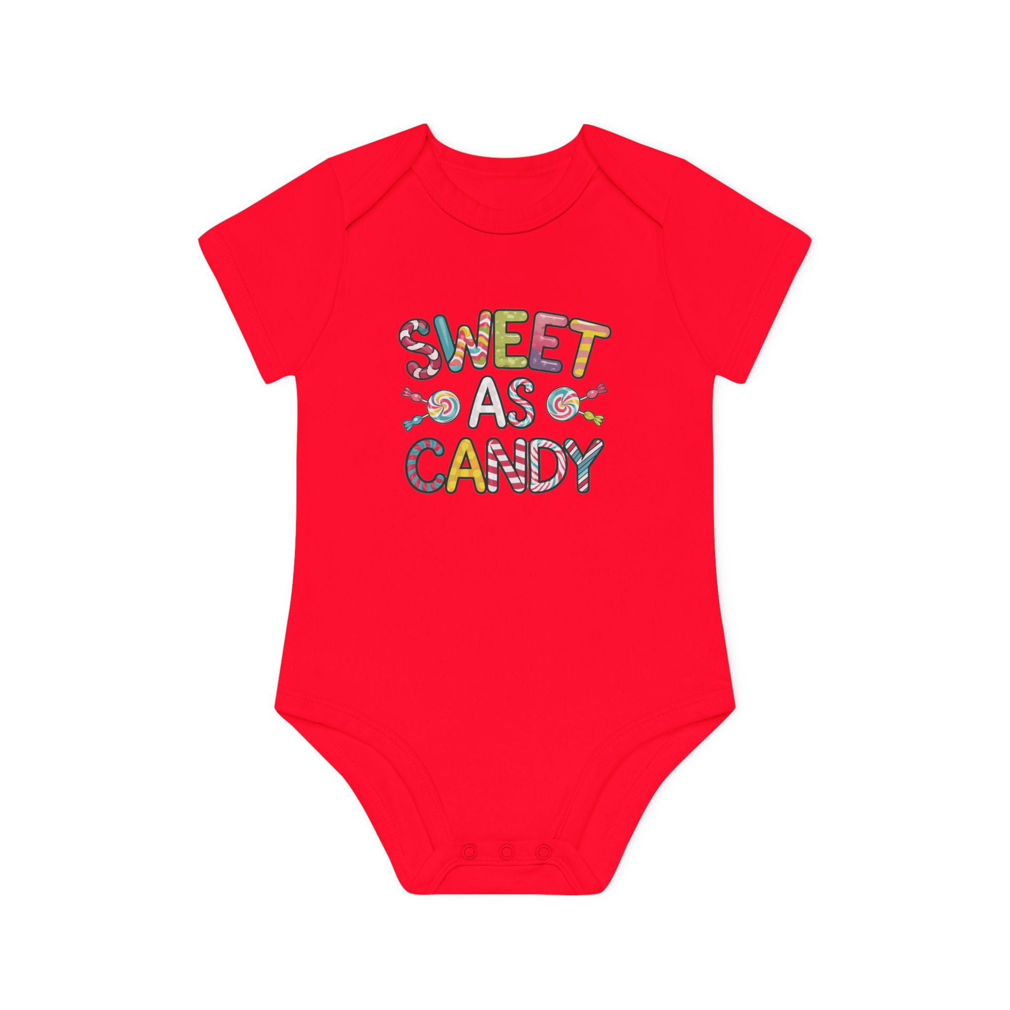"Sweet as candy" Baby Organic Short Sleeve Bodysuit