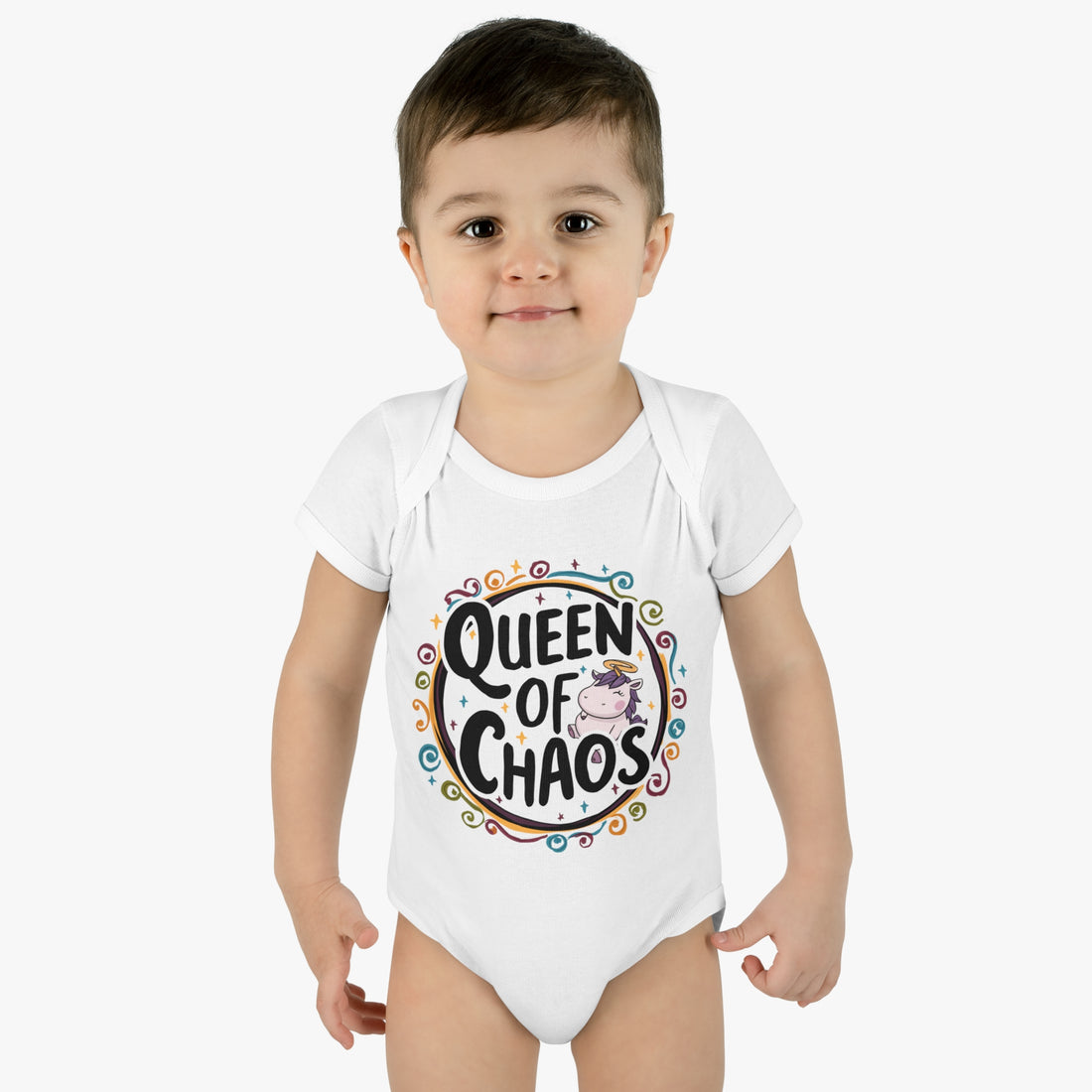 "Queen of chaos" Infant Baby Rib Bodysuit