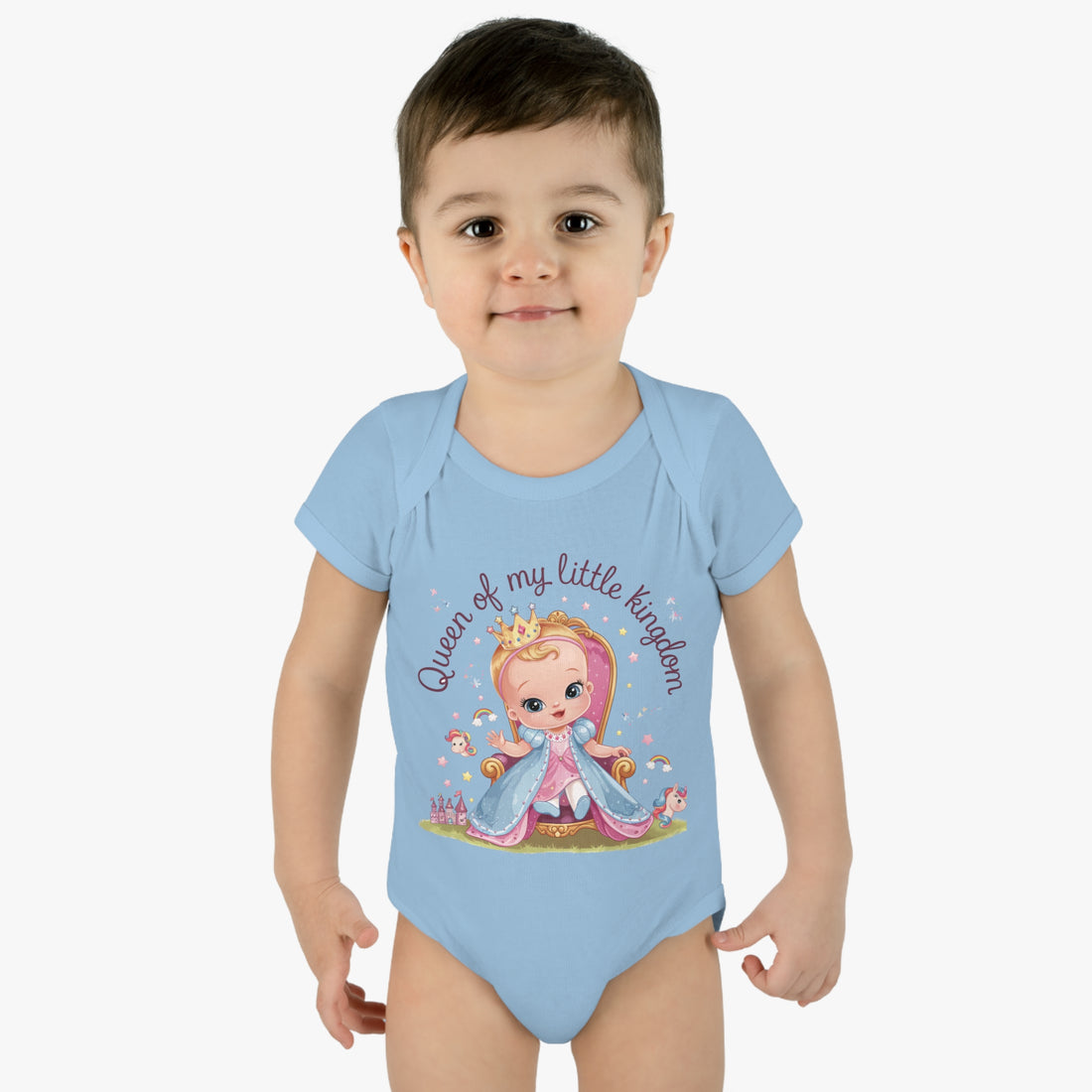 "Queen of my little kingdom" Infant Baby Rib Bodysuit