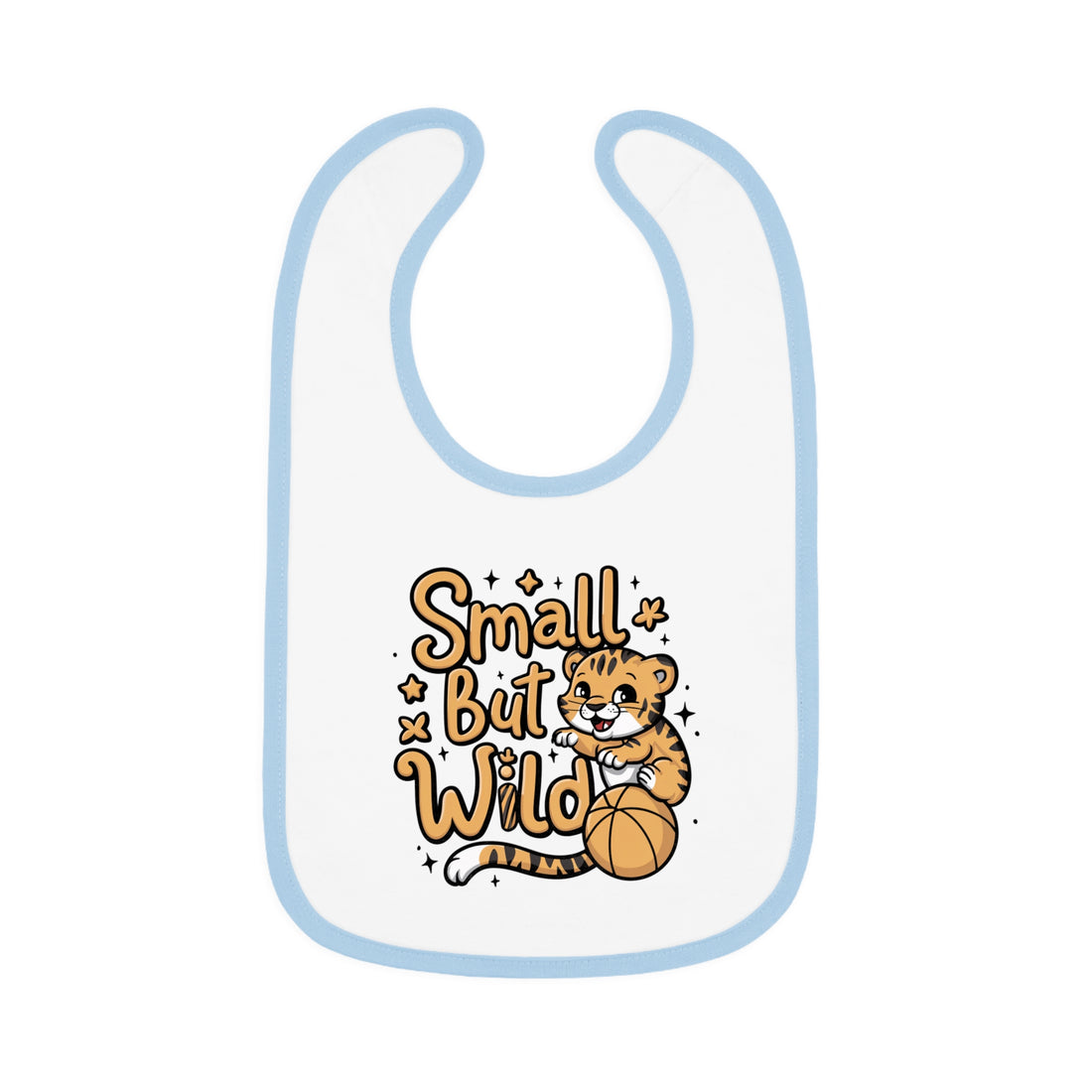 "Small but wild" Baby Contrast Trim Jersey Bib