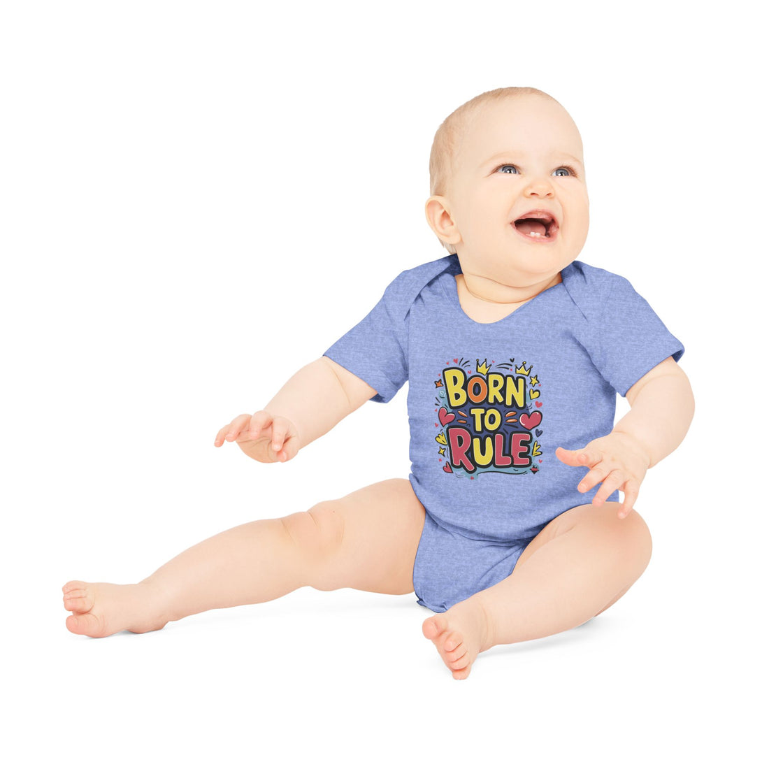 "Born to rule" Baby Organic Short Sleeve Bodysuit