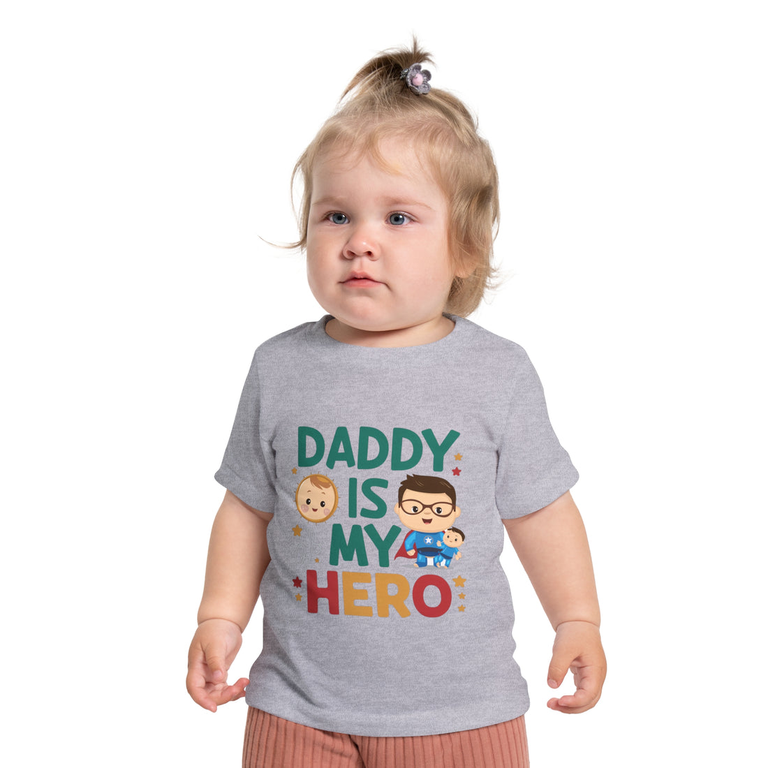 "Daddy is my hero" Baby Short Sleeve T-Shirt