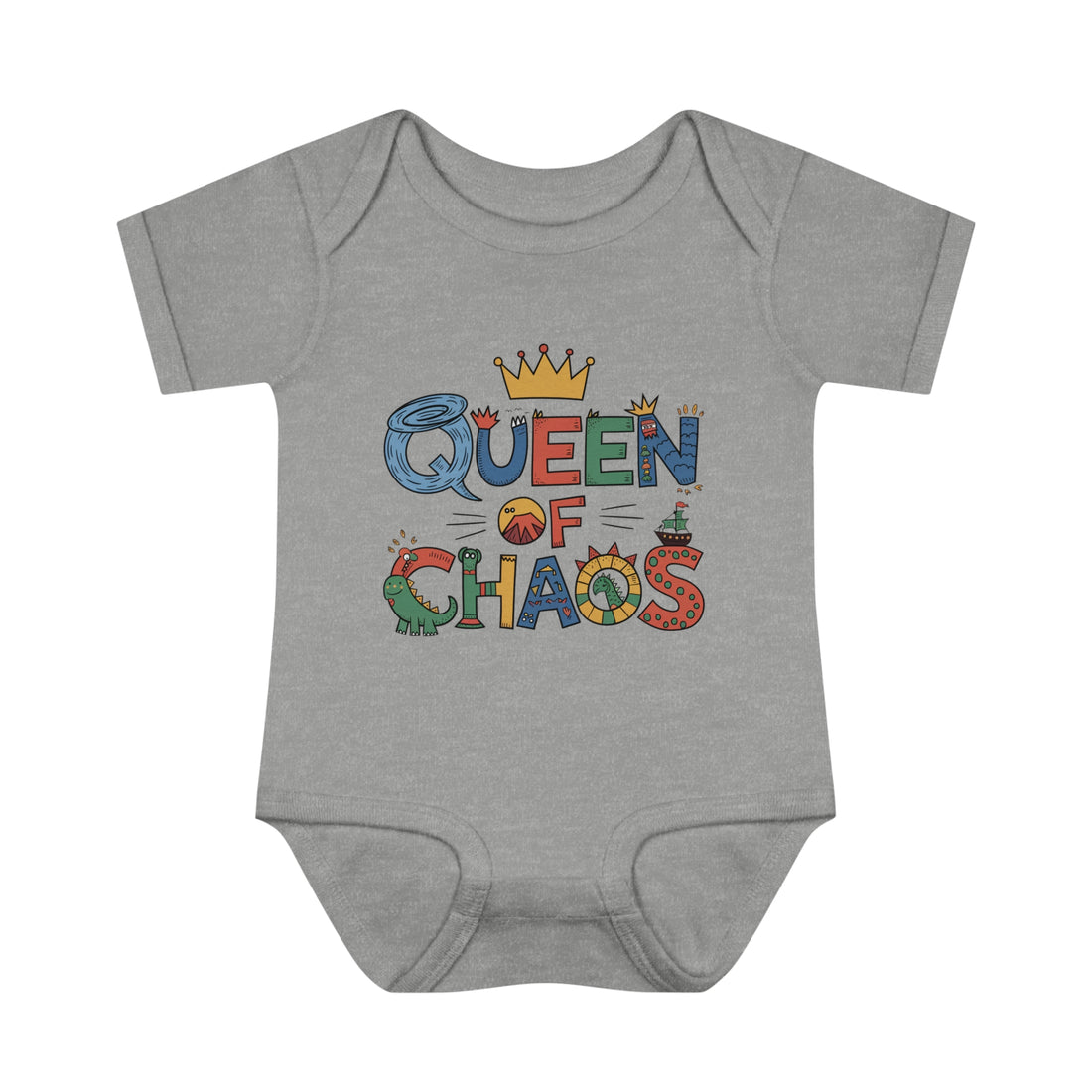 "Queen of chaos" Infant Baby Rib Bodysuit