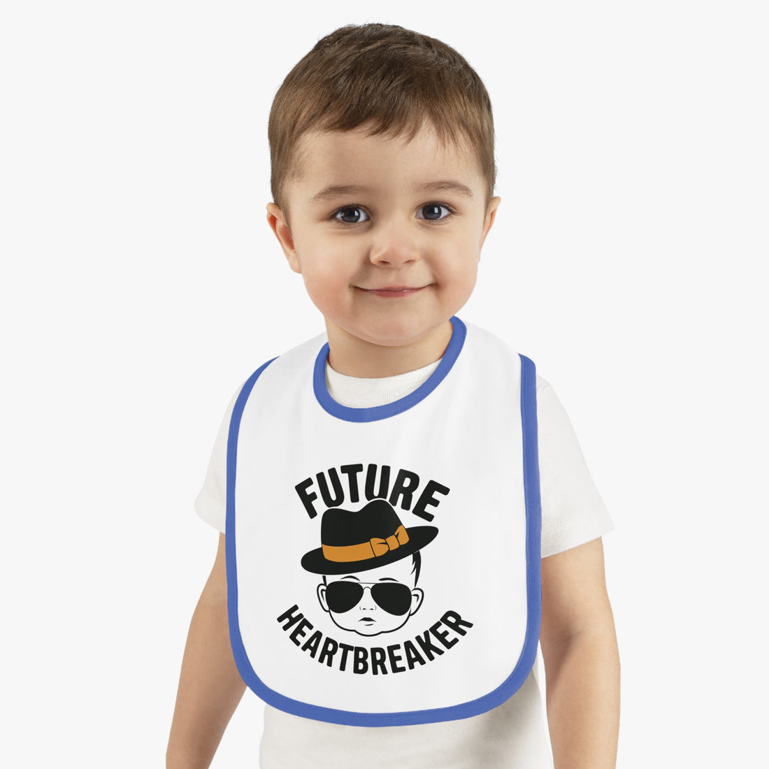 "Future heartbreaker" Baby Contrast Trim Jersey Bib