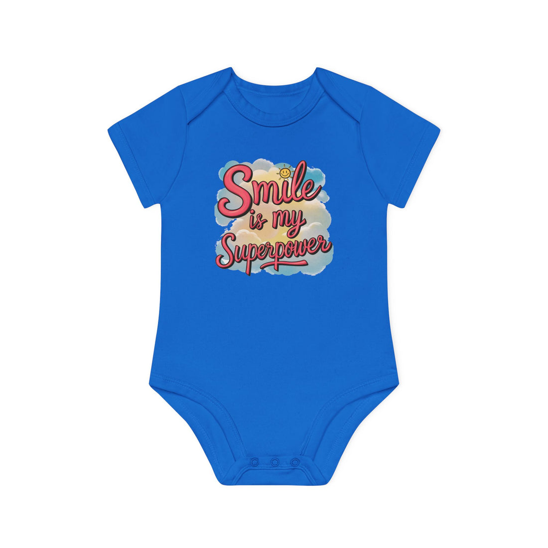 "Smile is my superpower" Baby Organic Short Sleeve Bodysuit