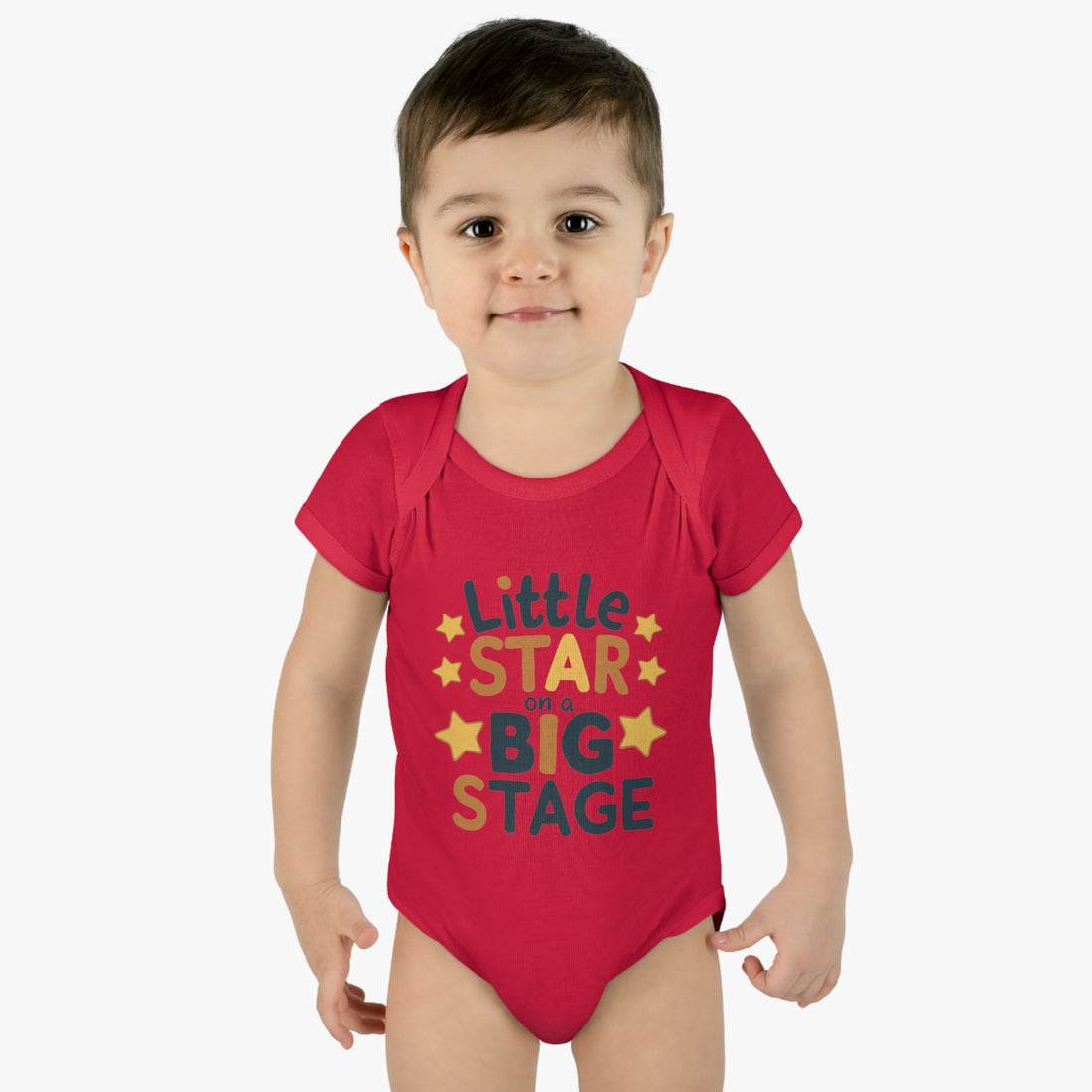 "Little star on a big stage" Infant Baby Rib Bodysuit