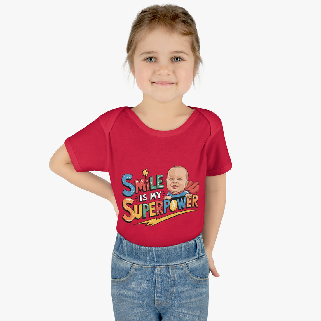 "Smile is my Superpower" Infant Baby Rib Bodysuit