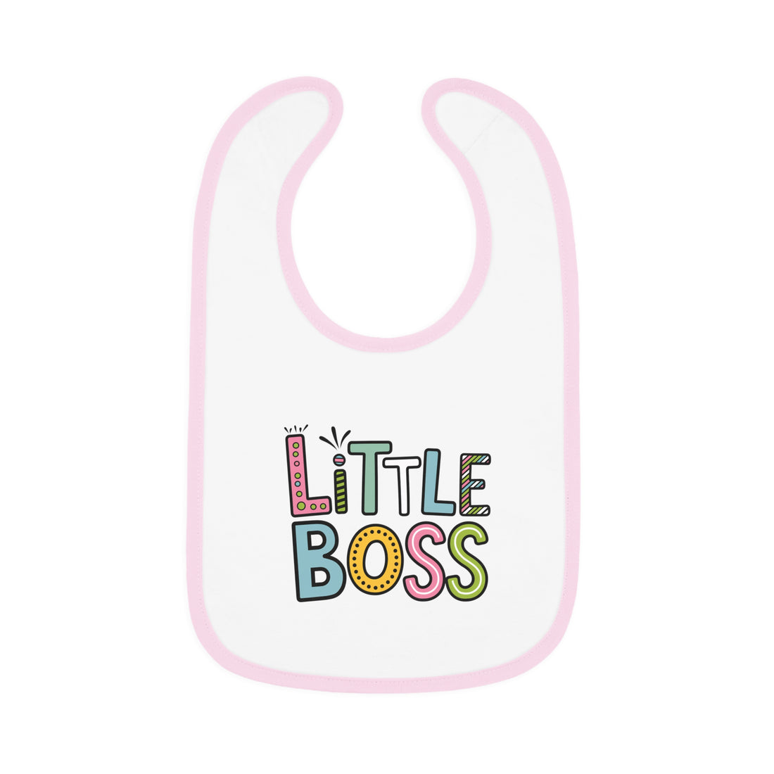 "Little boss" Baby Contrast Trim Jersey Bib