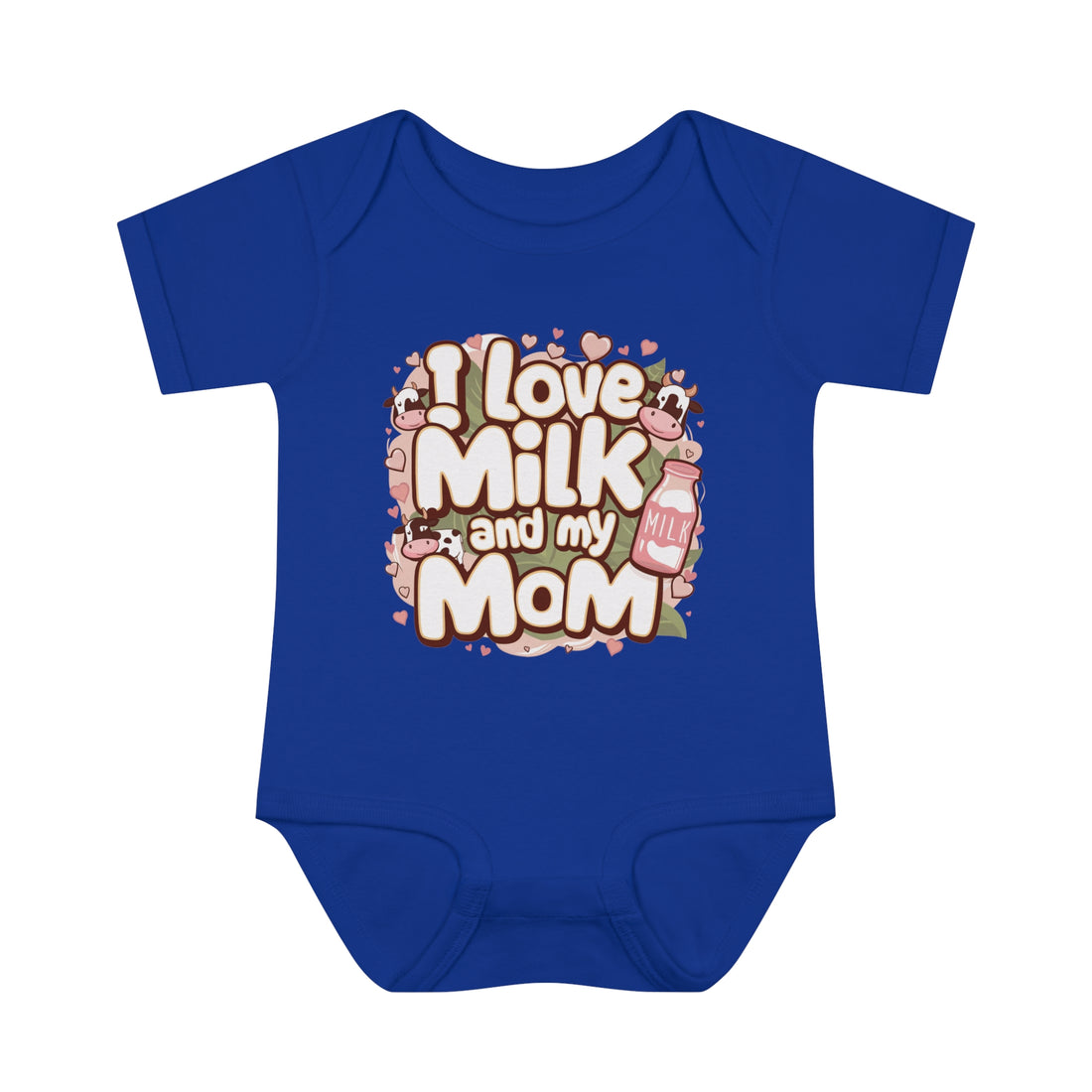 "I love milk and my mom" Infant Baby Rib Bodysuit