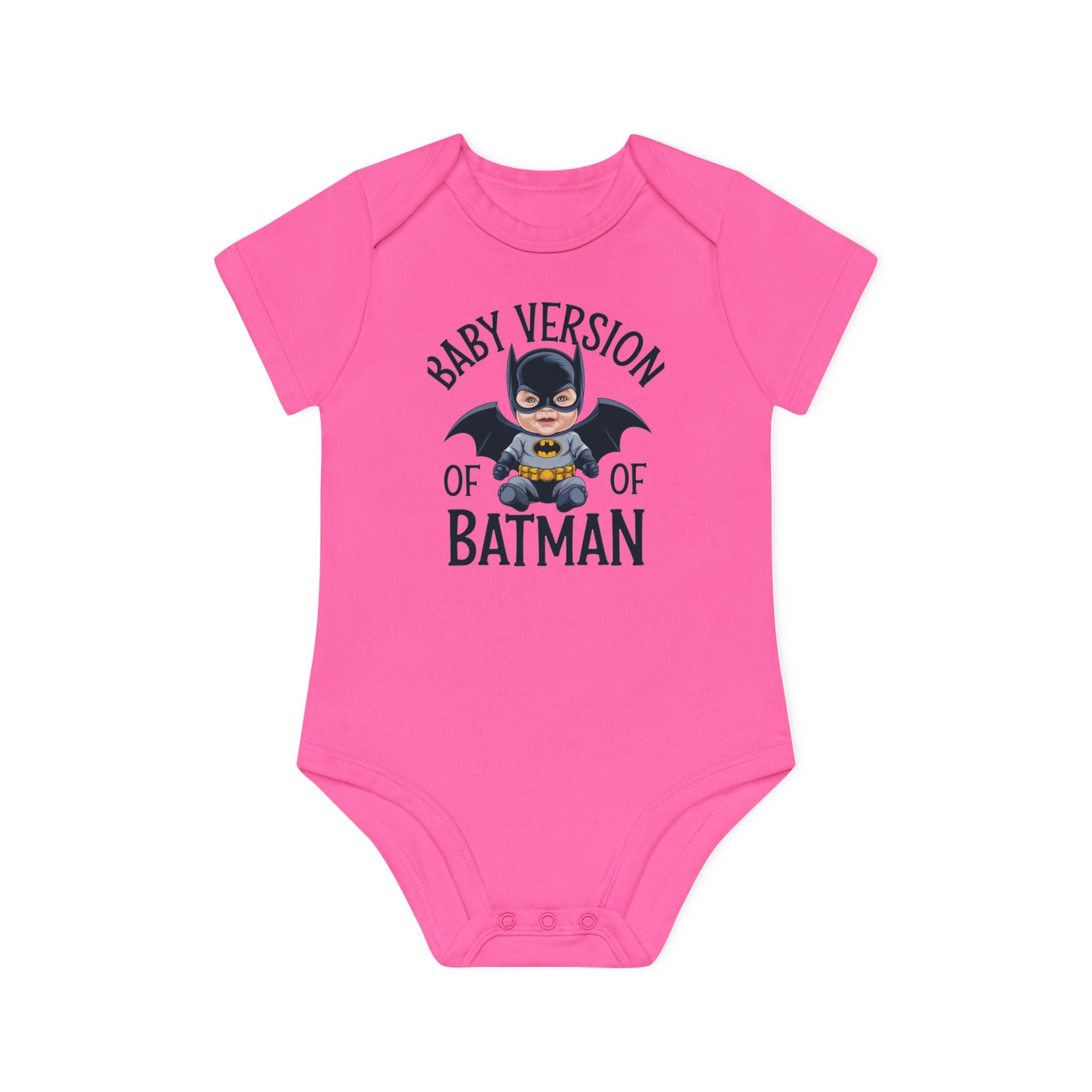 "Baby version of batman" Baby Organic Short Sleeve Bodysuit