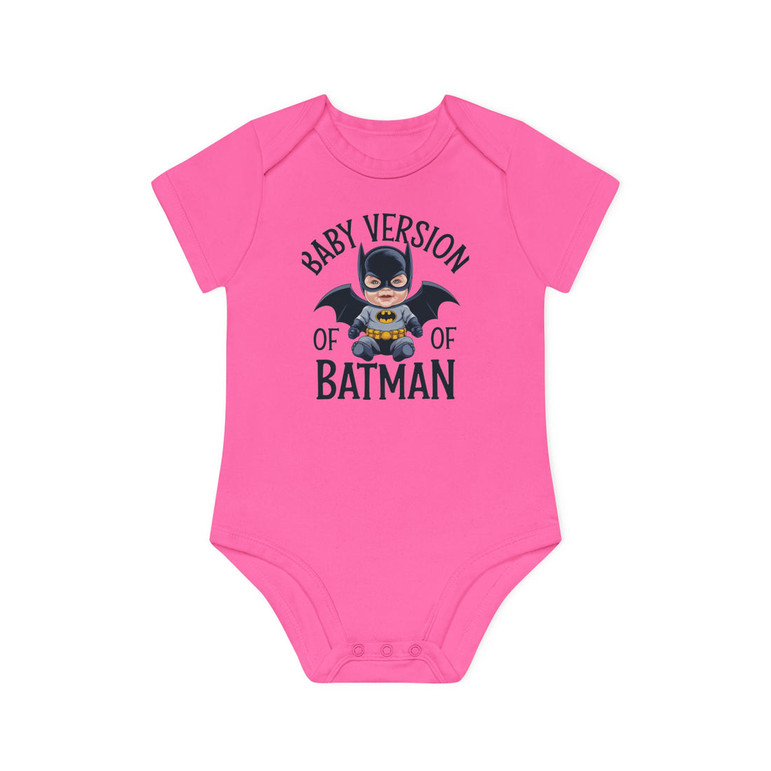 "Baby version of batman" Baby Organic Short Sleeve Bodysuit