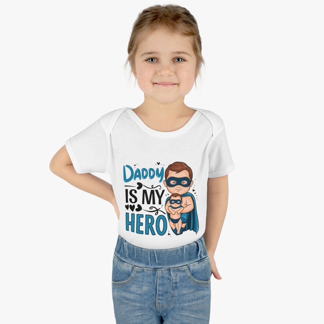 "Daddy is my hero" Infant Baby Rib Bodysuit