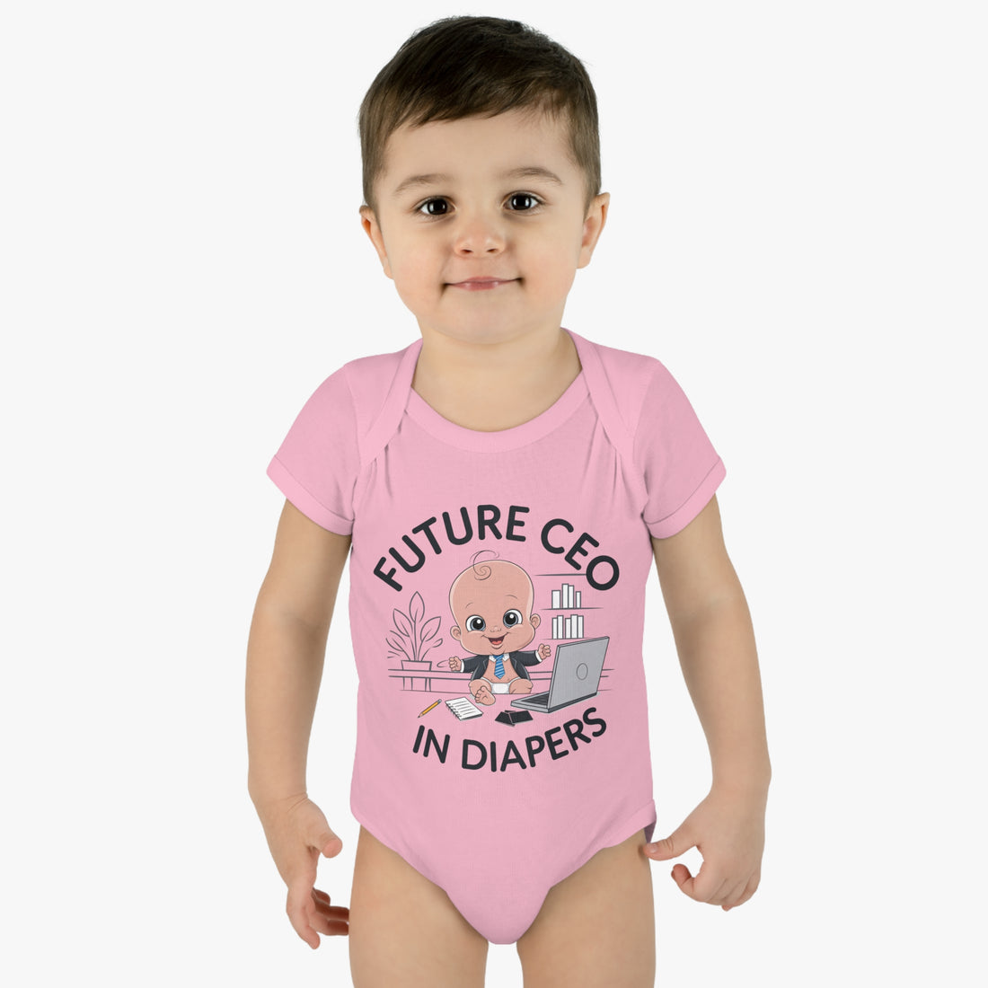 "Future CEO in diapers" Infant Baby Rib Bodysuit