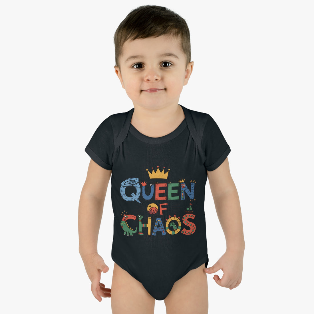 "Queen of chaos" Infant Baby Rib Bodysuit