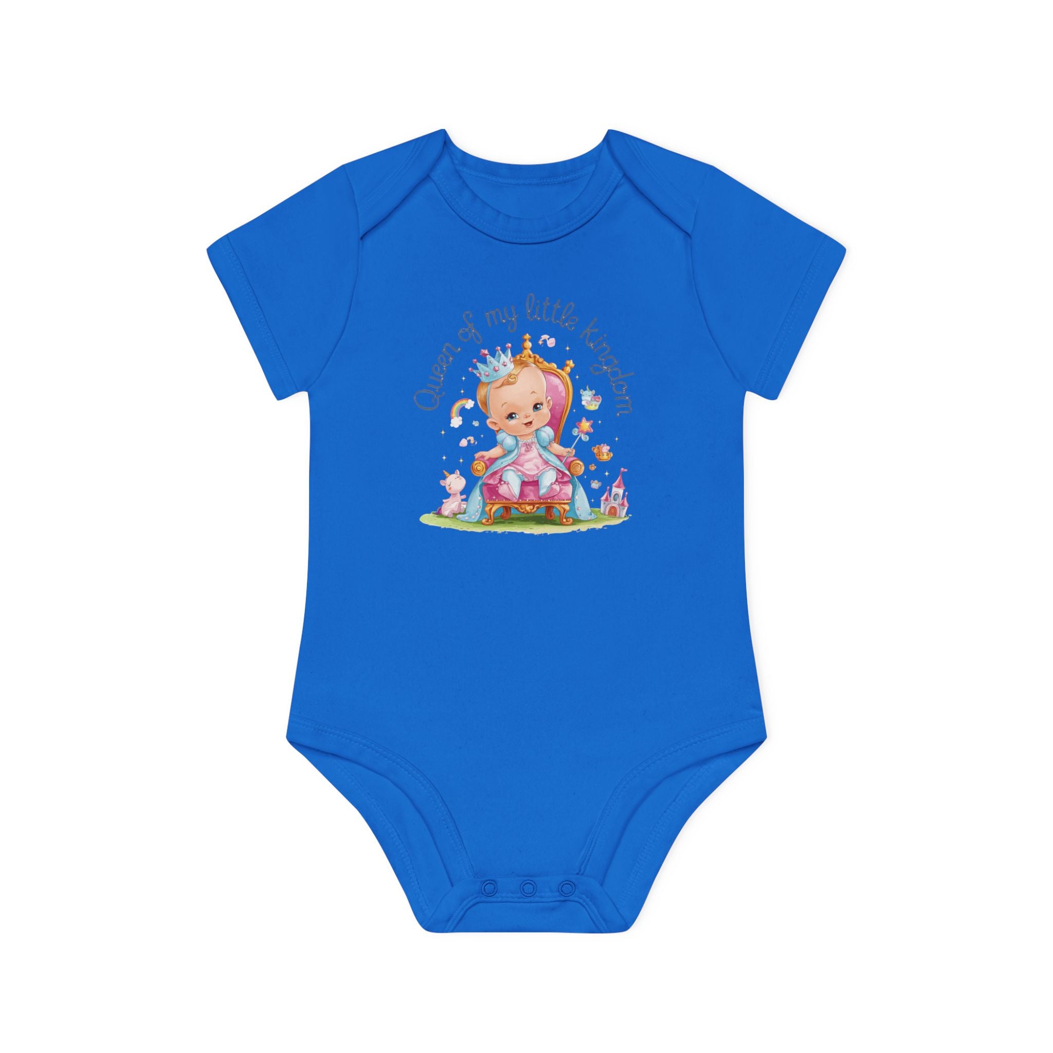 "Queen of my little kingdom" Baby Organic Short Sleeve Bodysuit