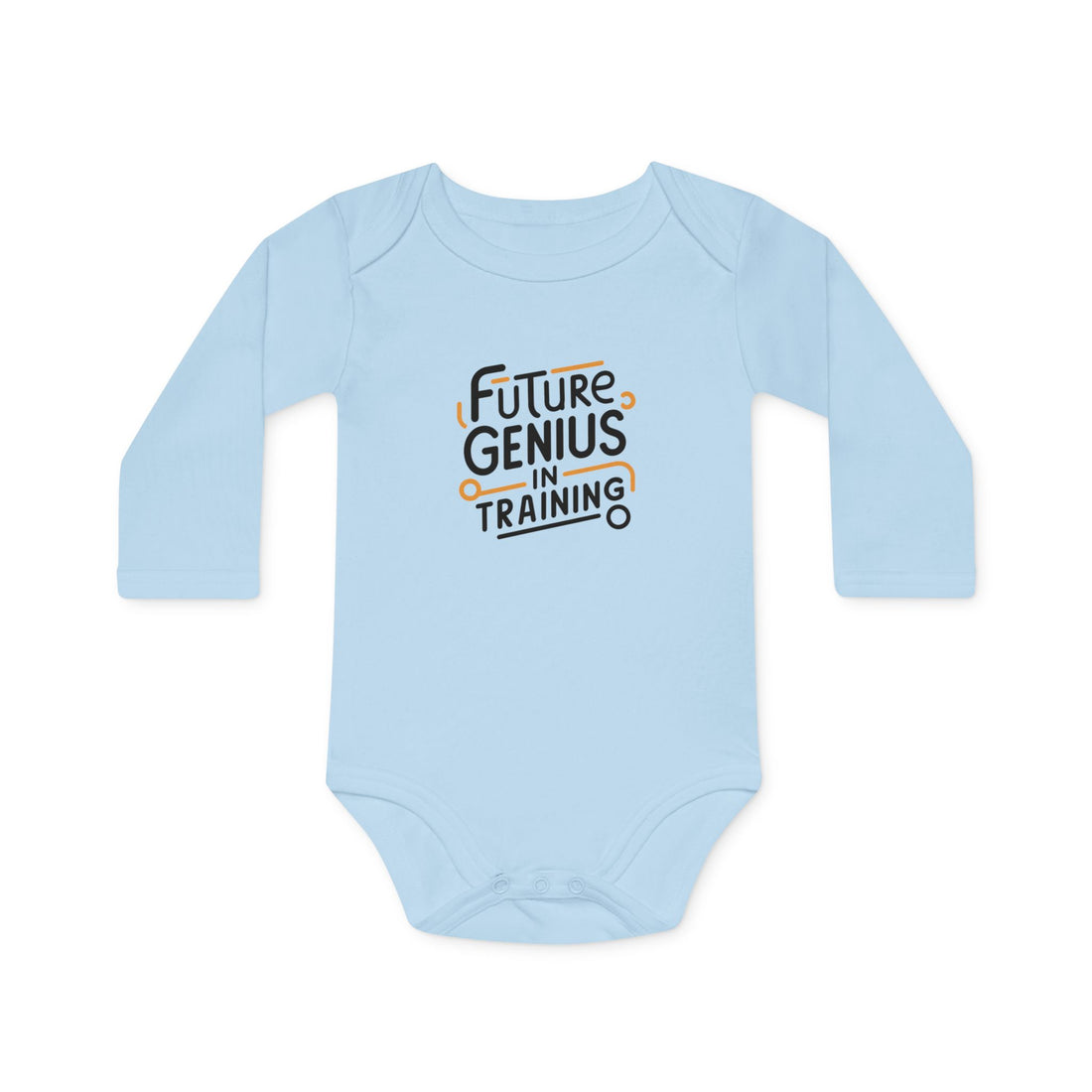 "Future genius in training" Baby Long-Sleeve Organic Bodysuit