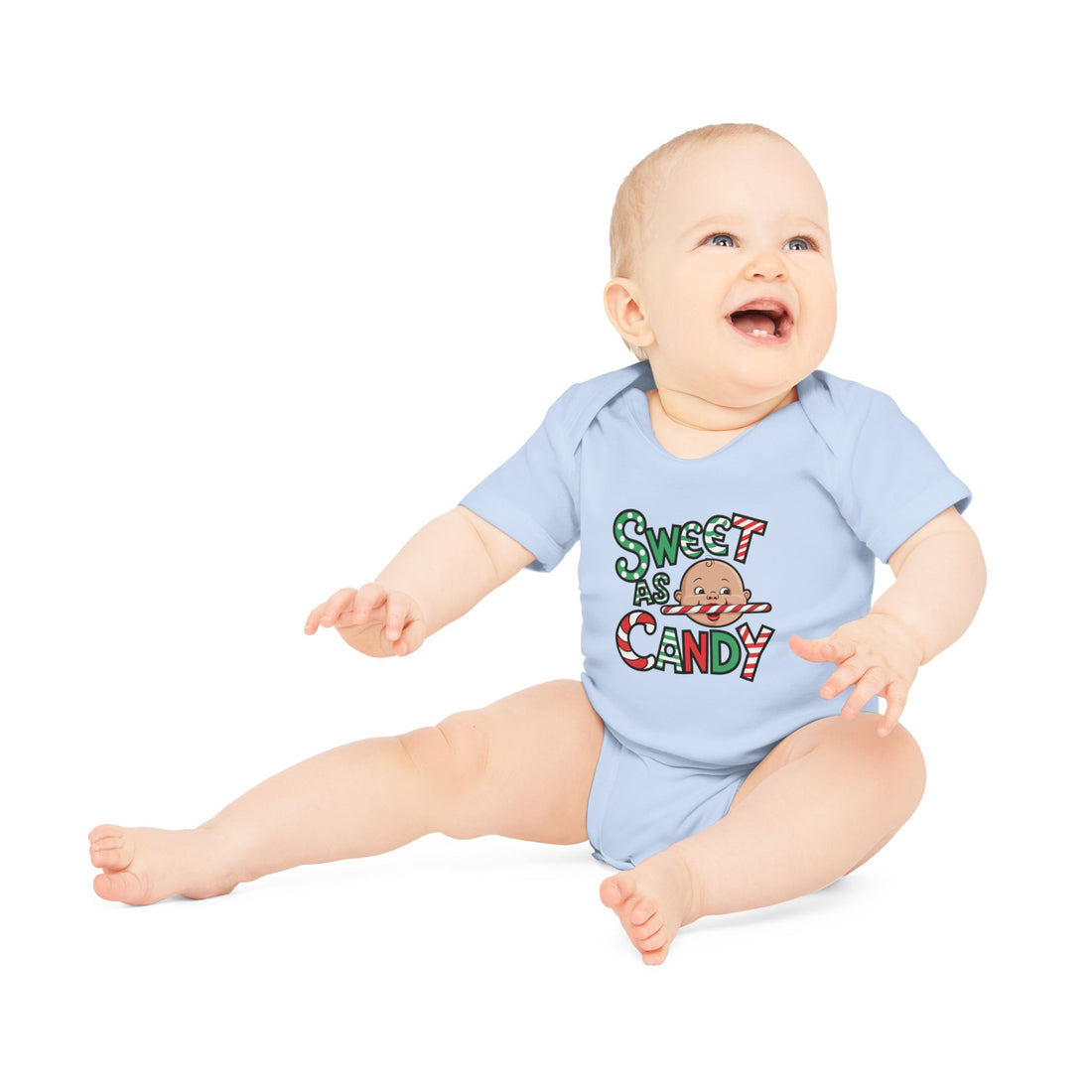 "Sweet as candy" Baby Organic Short Sleeve Bodysuit