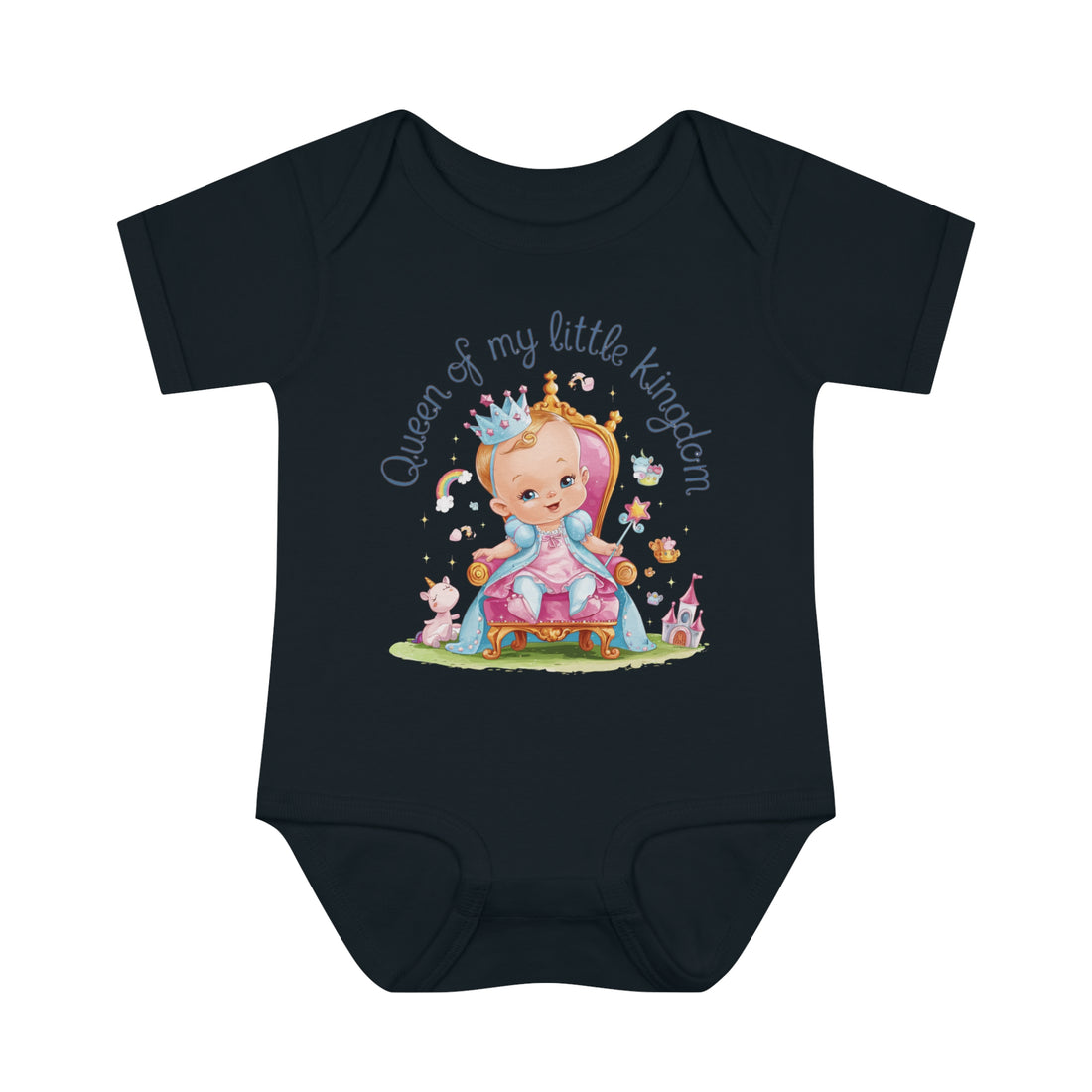 "Queen of my little kingdom" Infant Baby Rib Bodysuit