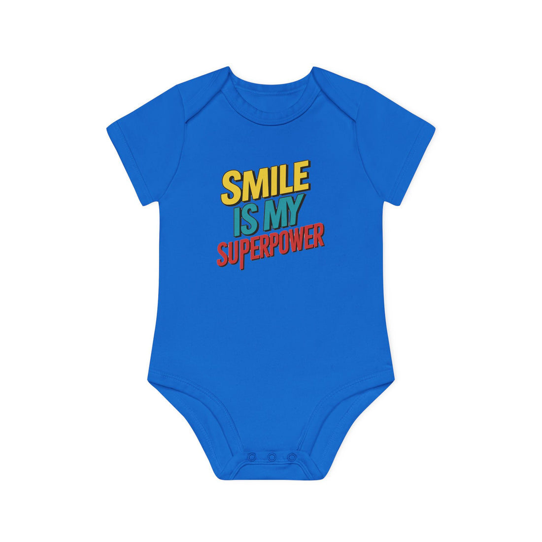 "Smile is my superpower" Baby Organic Short Sleeve Bodysuit