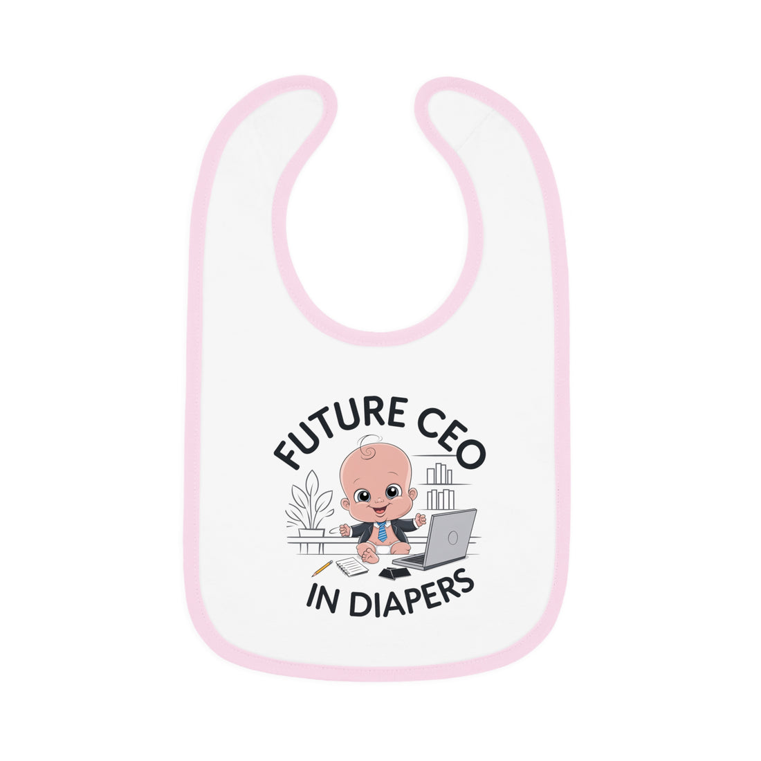 "Future CEO in diapers" Baby Contrast Trim Jersey Bib