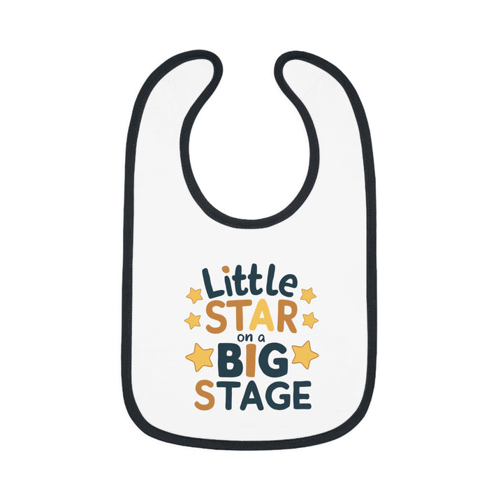 "Little star on a big stage" Baby Contrast Trim Jersey Bib