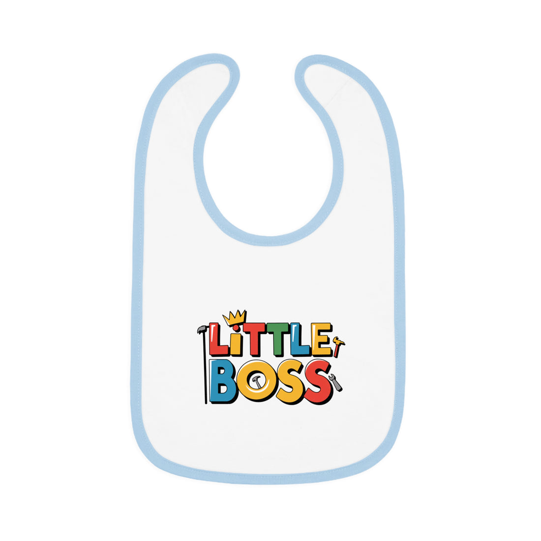 "Little boss" Baby Contrast Trim Jersey Bib