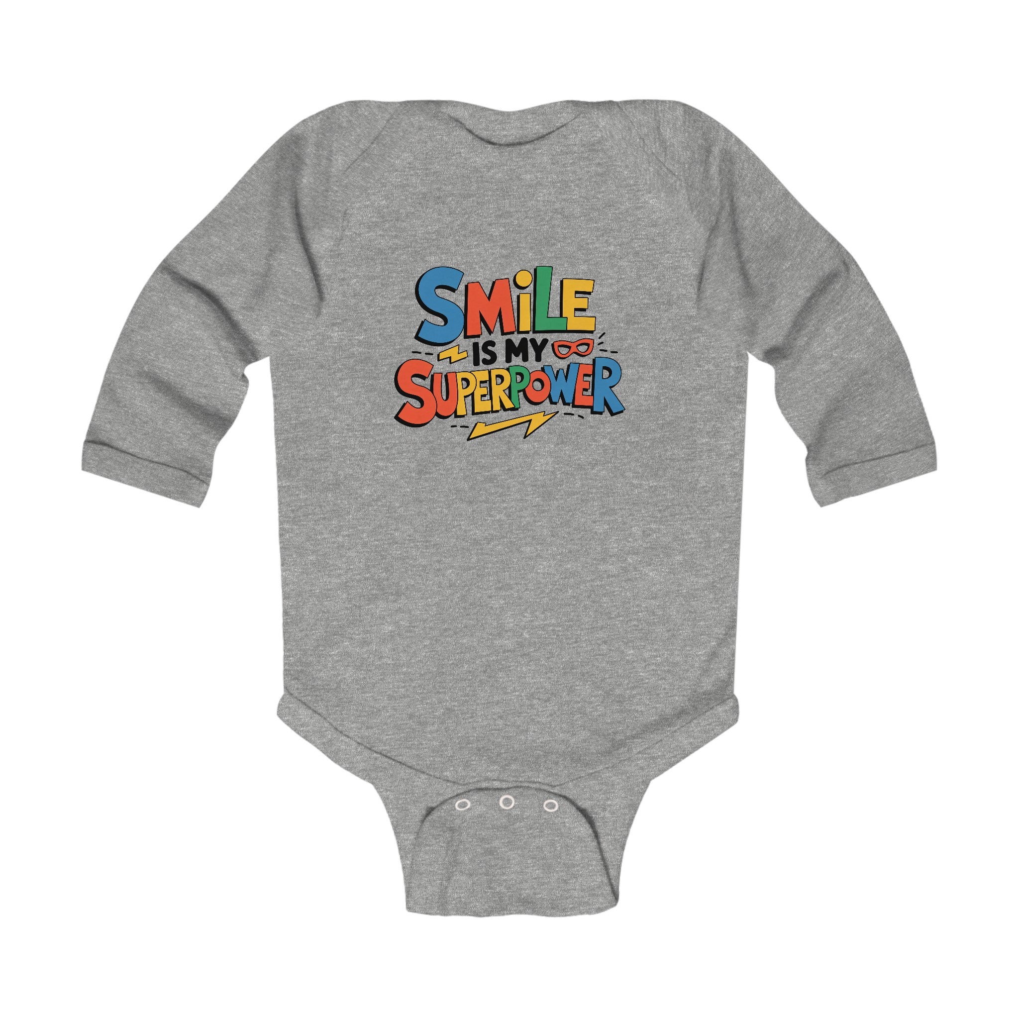 "Smile is my superpower" Infant Long Sleeve Bodysuit