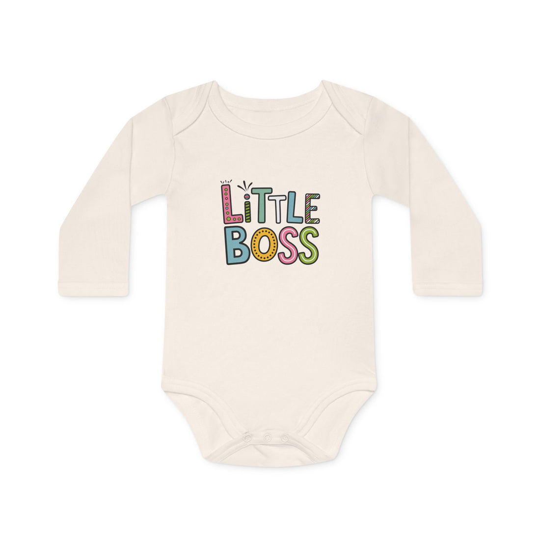 "Little boss" Baby Long-Sleeve Organic Bodysuit