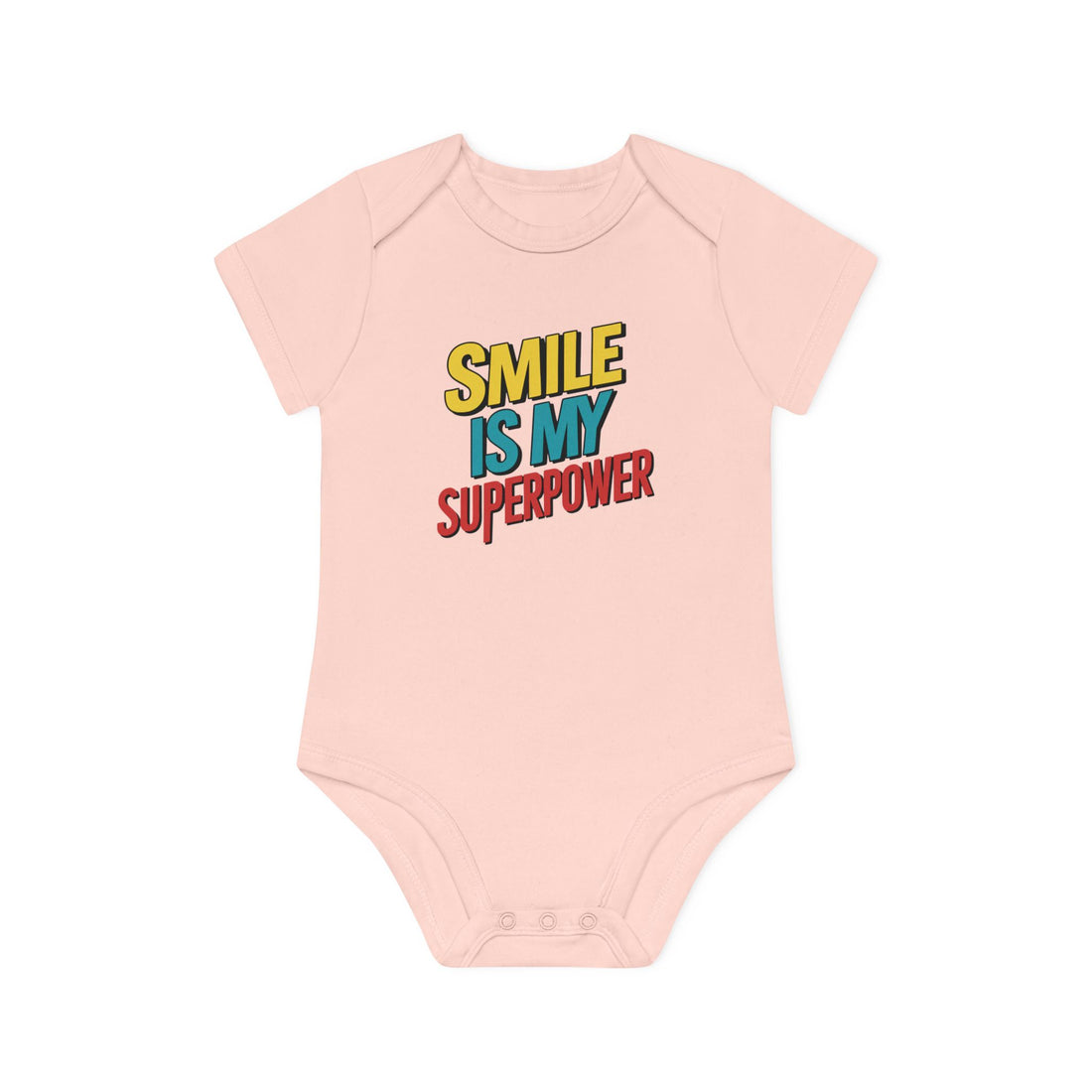 "Smile is my superpower" Baby Organic Short Sleeve Bodysuit