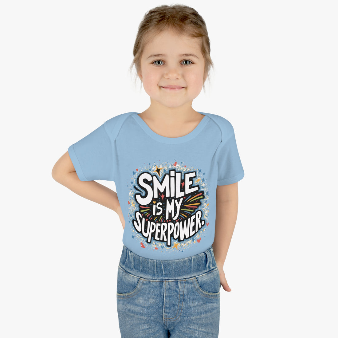 "Smile is my superpower" Infant Baby Rib Bodysuit