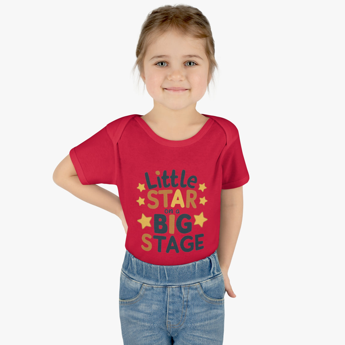 "Little star on a big stage" Infant Baby Rib Bodysuit