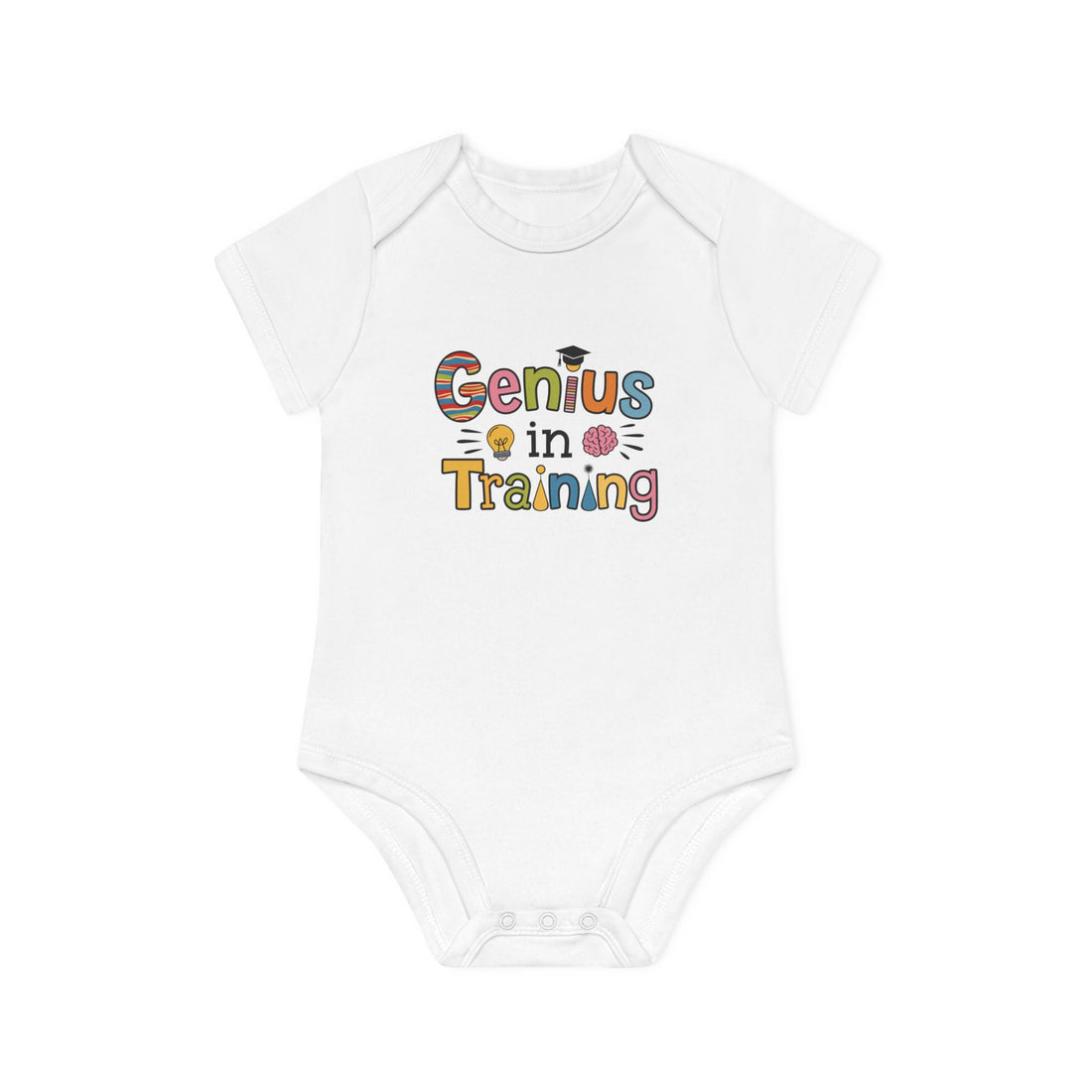 "Genius in training" Baby Organic Short Sleeve Bodysuit