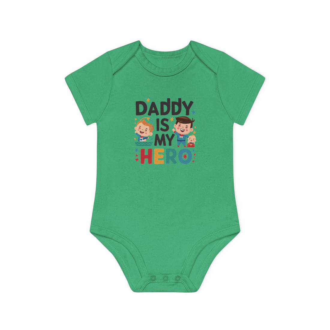 "Daddy is my hero" Baby Organic Short Sleeve Bodysuit