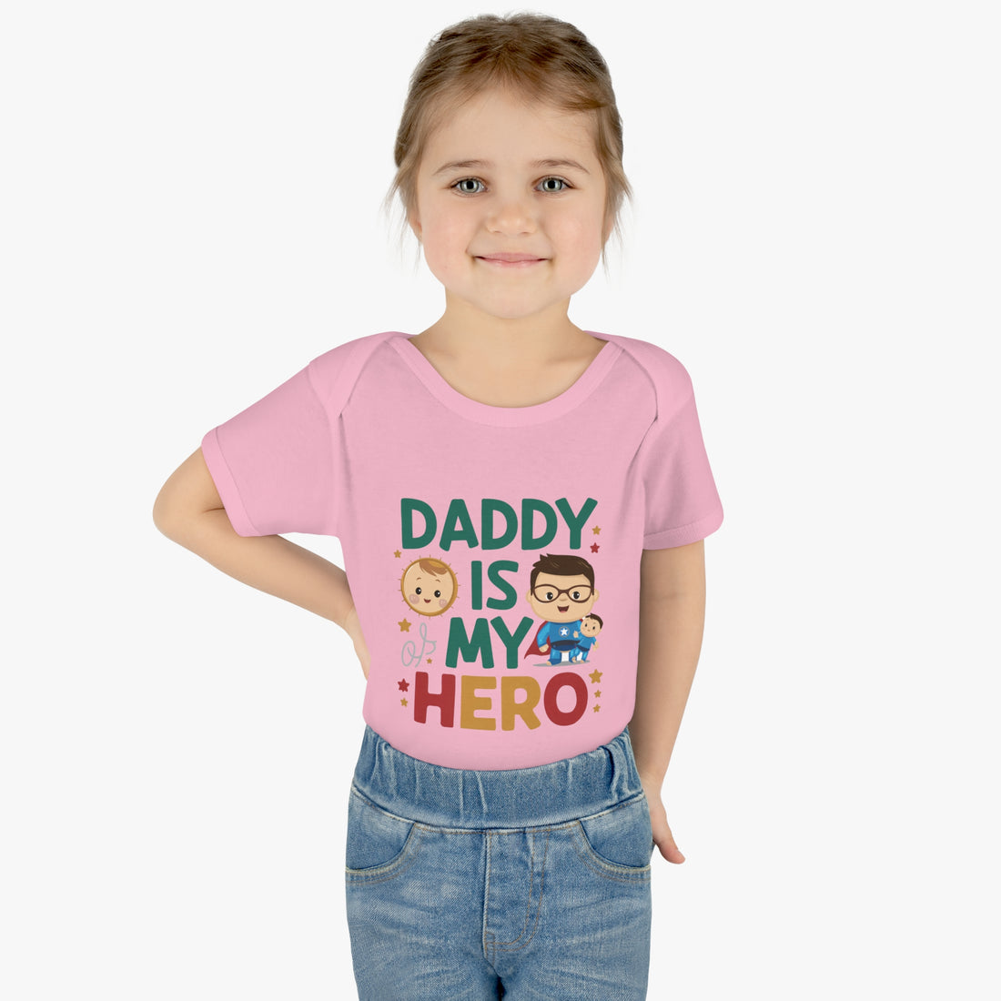 "Daddy is my hero" Infant Baby Rib Bodysuit